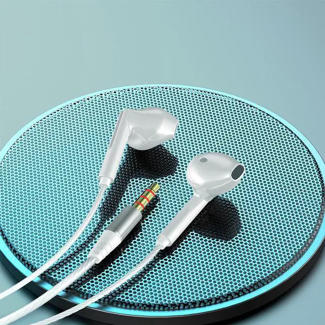 Alt view image 3 of 4 - Earbuds Headphones , Wired Earbud with Heavy Bass Stereo Noise Blocking, Microphone, Compatible with iPhone, Android Phones, Laptops, Computers, iPad or Any Device with 3.5mm Interface White