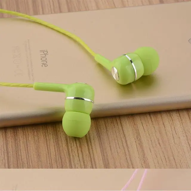 Alt view image 2 of 2 - 3.5mm Headset in-ear Heavy Bass Wire-Controlled with Microphone Sports Wired Headset Green