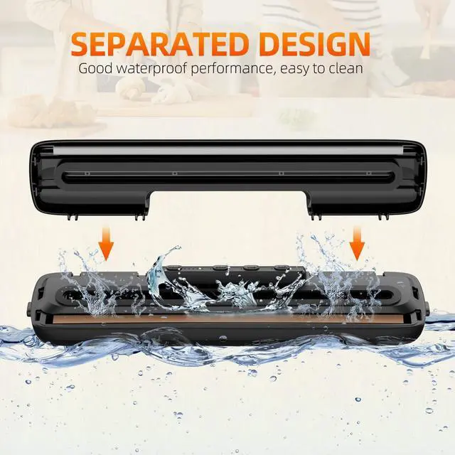 Alt view image 7 of 7 - Vacuum-Sealer-Machine - Food Vacuum Sealer for Food Saver - Automatic Air Sealing System for Food Storage Dry and Moist Food Modes Compact Design 12.6 Inch with 15Pcs Seal Bags Starter Kit