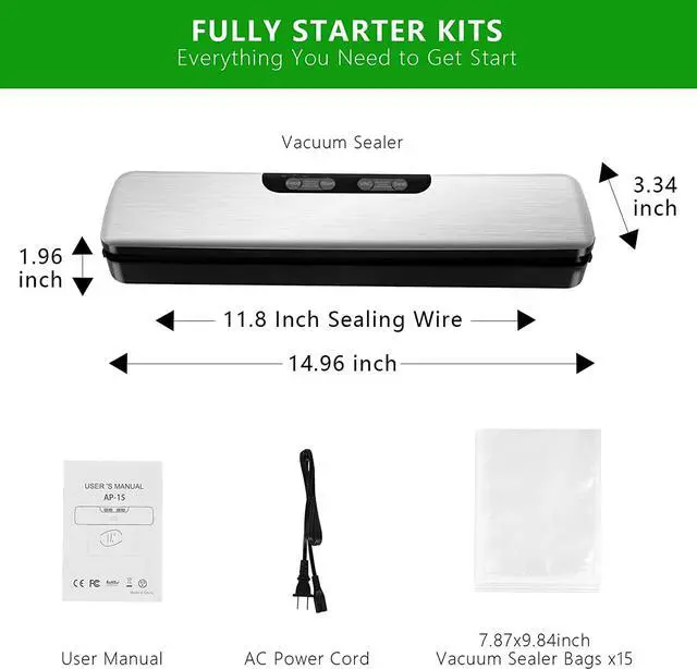 Alt view image 5 of 7 - Vacuum Sealer Machine,  Lightweight Food Vacuum Sealer Compact Machine for Food Preservation, Automatic Food Sealer Saver Vacuum Machine Easy to Use, Clean and Storage for Home Kitchen (Silver)