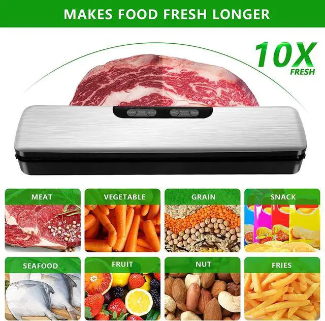 Alt view image 7 of 7 - Vacuum Sealer Machine,  Lightweight Food Vacuum Sealer Compact Machine for Food Preservation, Automatic Food Sealer Saver Vacuum Machine Easy to Use, Clean and Storage for Home Kitchen (Silver)