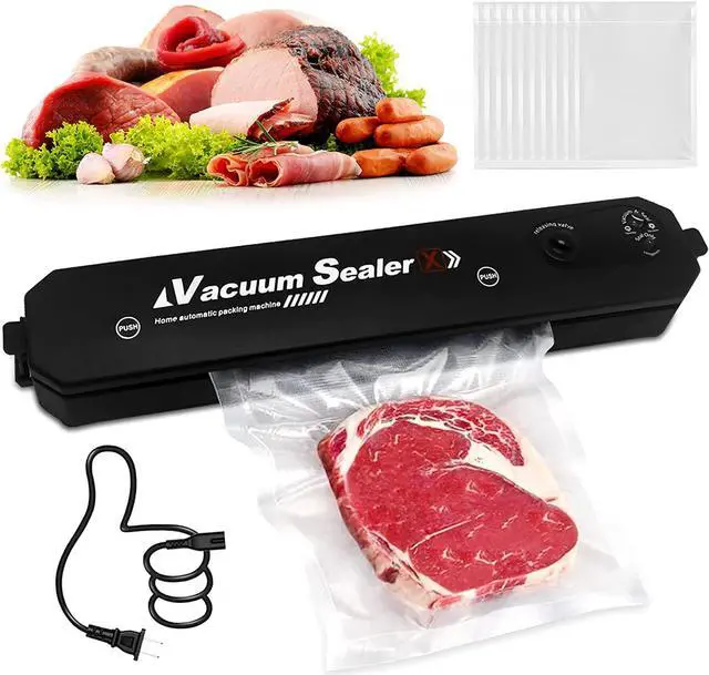Alt view image 2 of 7 - Vacuum Sealer Machine for Food Srorage, Automatic Food Sealer Dry Moist Air Sealing System, with 10 Food Vacuum Sealers Precut Bags