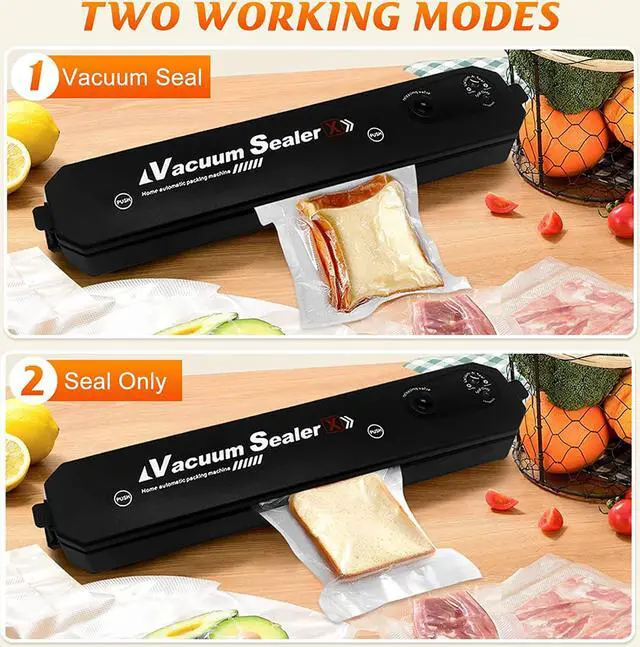 Alt view image 3 of 7 - Vacuum Sealer Machine for Food Srorage, Automatic Food Sealer Dry Moist Air Sealing System, with 10 Food Vacuum Sealers Precut Bags
