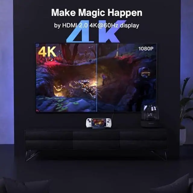 Alt view image 3 of 5 - iVANKY ROG Ally/Legion Go/Steam Deck Dock with 65W PD Charger, 6-in-1 Hub Docking Station with HDMI 4K@60Hz Gigabit Ethernet, USB-A 3.0, 100W Charging USB-C Port for Valve Stream Deck