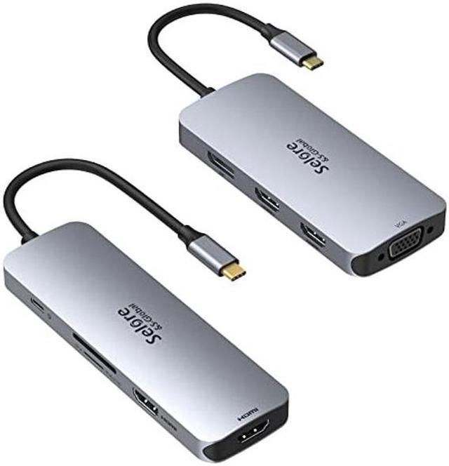 Selore USB C to Dual HDMI Adapter 8 IN 1