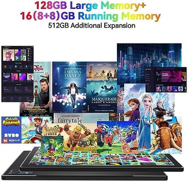 Newest 2023 Android 12 Tablet, 128GB+16(8+8 Expand)GB/512GB Expandable,  Octa-Core Tablet with 5G WiFi, 8000mAh Battery, 10.1 inch Tablet with 21MP  Camera, Tablet with Keyboard, Bluetooth, Mouse, Case 