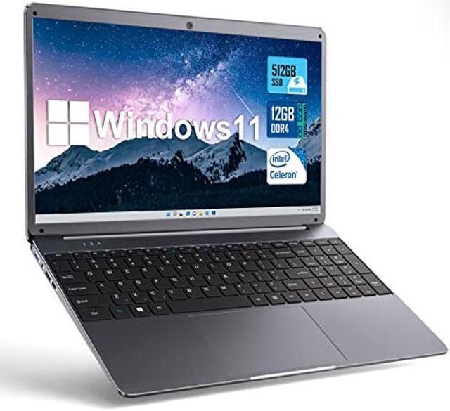 SGIN 15.6inch Laptop 12gb DDR4 512gb SSD Windows 11 with Intel Celeron N5095A Full HD 1920x1080, Gray