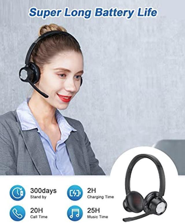 RIYO Wireless Headset with Microphone Bluetooth Headset ENC Noise