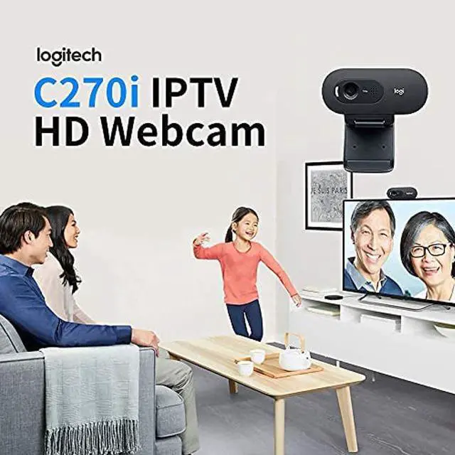 Alt view image 4 of 5 - Logitech C270i PTV 960-001084 Desktop or Laptop Webcam, HD 720p Widescreen for Video Calling and Recording - Worldwide Version Chinese Spec