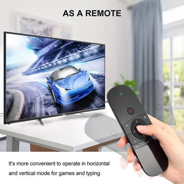 Alt view image 4 of 5 - WeChip W1 Universal TV Remote Air Mouse, Wireless Keyboard Fly Mouse 2.4GHz Connection Air Remote Keyboard Mouse for Android TV Box/PC/Smart TV/Projector/HTPC/All-in-one PC/TV (w1)