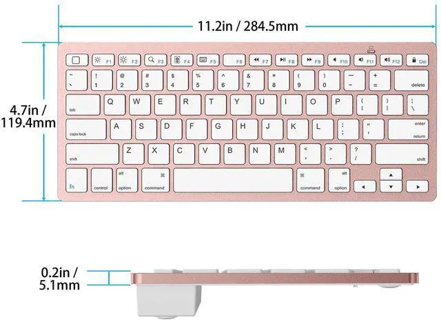 Alt view image 5 of 5 - OMOTON Bluetooth Keyboard Compatible with iPad 10th Generation, iPad 10.2 (9th/8th/7th), iPad Pro 13/12.9/11 inch, iPad Air 13/11 inch, iPad Air/Mini and More iOS Devices, Pink Gold
