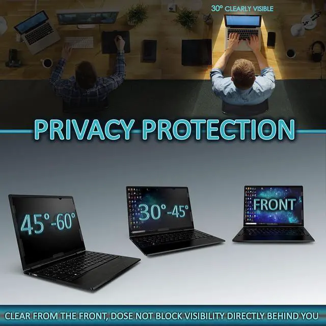 Alt view image 2 of 5 - Privacy Screen Filter compatible with 15.6 Inches Laptop, Anti-Glare and Anti Blue Light Screen Protector