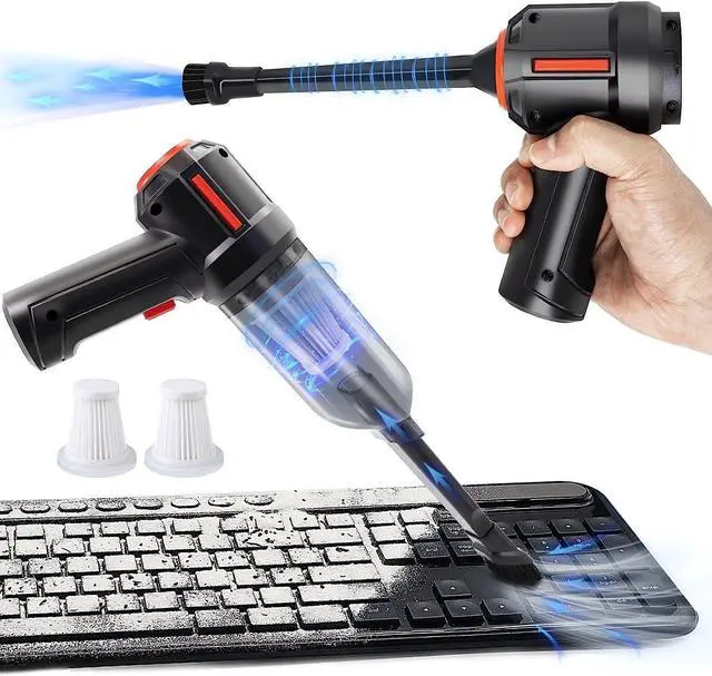Main image of PeroBuno 3-in-1 Computer Vacuum Cleaner - Air Duster - for Keyboard Cleaning - Cordless Canned Air - Powerful 45000RPM - Energy-Efficient - Compressed Air