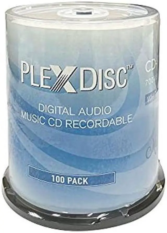 Main image of 100 PK PlexDisc 52x 700 MB Digital Audio Music CD-R Disc for Reliable Audio Recording and Playback