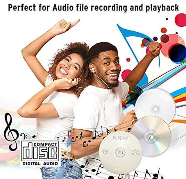 Alt view image 5 of 5 - 100 PK PlexDisc 52x 700 MB Digital Audio Music CD-R Disc for Reliable Audio Recording and Playback