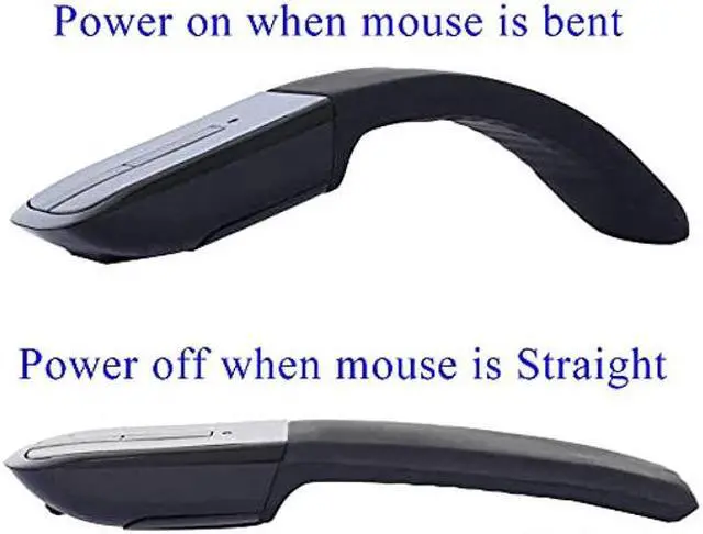 Alt view image 3 of 5 - WUDEMWWFE Bluetooth Arc Touch Mouse Slim Mini Wireless Curved Computer Mouse Folding Optical Mice Portable Foldable Mouse for Laptop PC iPad MacBook Tablet Smart Phone - Black