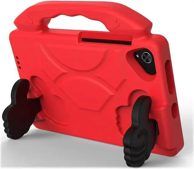 Alt view image 3 of 5 - SaharaCase KidProof Case for Samsung Galaxy Tab A7 Lite - Built-in Kickstand, Convenient Handle, Shock-Absorbing Corners (Red)