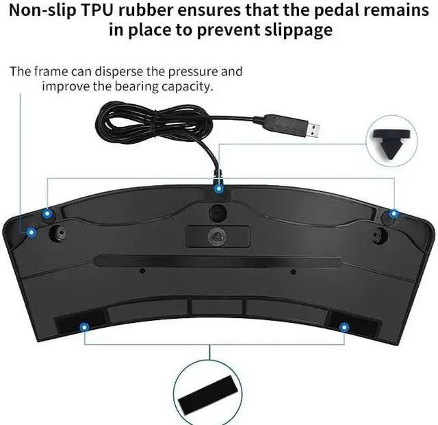 Alt view image 4 of 5 - PCsensor Foot Pedal PC Triple Foot Switch Programmable Keyboard Customized Hotkey Video Game Office Equipment Control HID