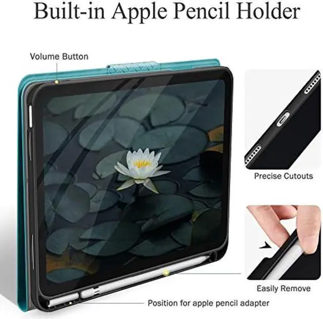 Alt view image 3 of 5 - auaua Case for iPad 10th Generation 2022, 10.9 inch Case with Pencil Holder, Auto Sleep/Wake, Adjustable Stand, PU Leather (Green)