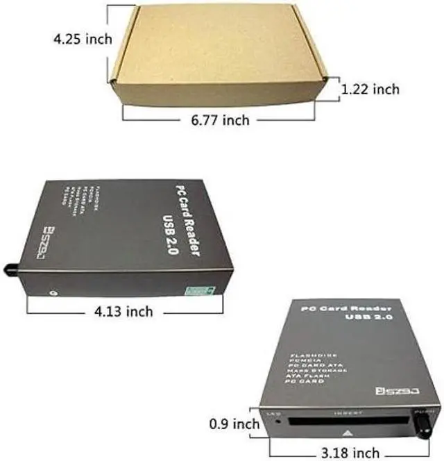 Alt view image 4 of 5 - SZBJ USB2.0 Plastic Version Interface PCMCIA Card Reader,Read Flashdisk,PCMCIA,PC Card ATA,Mass Storage ATA Flash,PC Card (Card Reader, Gray)