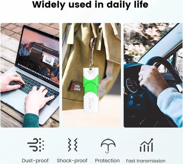 Alt view image 3 of 5 - KEXIN 8GB Flash Drive 10 Pack USB 2.0 Flash Drive 8 GB Thumb Drive 2.0 USB Drive Bulk Jump Drive Swivel Pen Drive Data Storage USB Stick with LED Indicator 8G Green