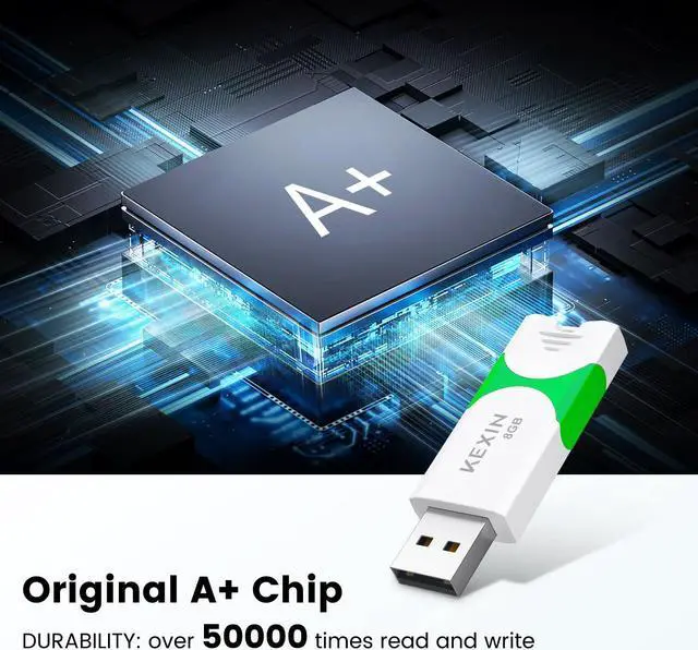 Alt view image 4 of 5 - KEXIN 8GB Flash Drive 10 Pack USB 2.0 Flash Drive 8 GB Thumb Drive 2.0 USB Drive Bulk Jump Drive Swivel Pen Drive Data Storage USB Stick with LED Indicator 8G Green