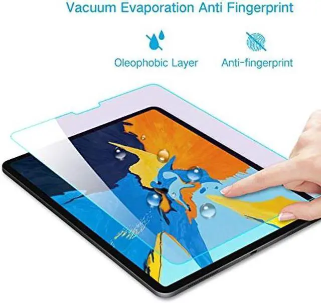 Alt view image 3 of 5 - PERFECTSIGHT Anti Blue Light Screen Protector Compatible with iPad Pro 12.9 Inch (2022/2021/2020/2018 Model), Blue Light Filter Anti Fingerprint Tempered Glass [1 Pack]
