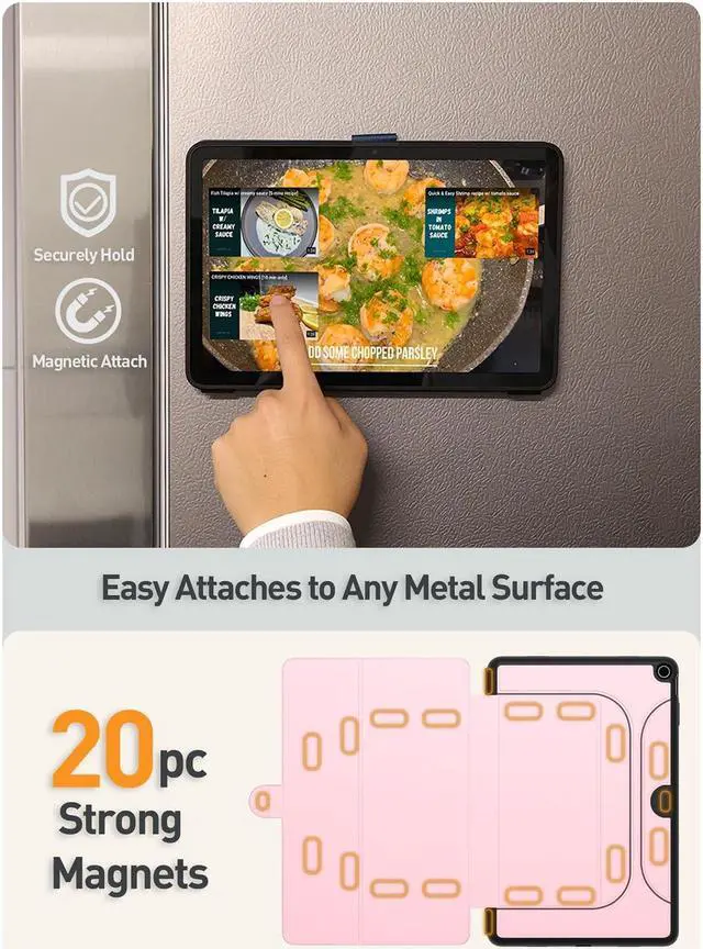 Alt view image 4 of 5 - Poetic Explorer Magnetic Folio Stand Case Designed for Google Pixel Tablet (2023), Magnetic Fidget Mount Case for Google Pixel Tablet, Light Pink