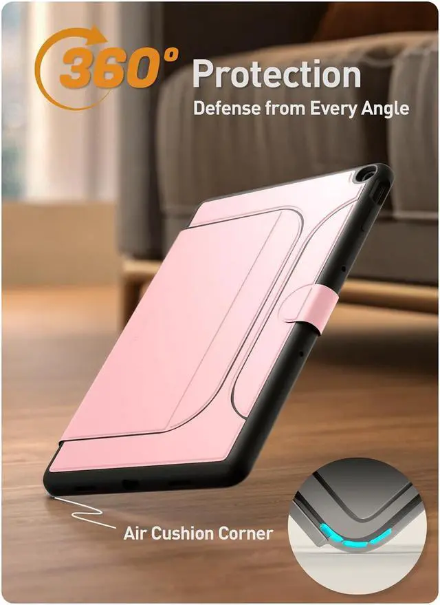 Alt view image 5 of 5 - Poetic Explorer Magnetic Folio Stand Case Designed for Google Pixel Tablet (2023), Magnetic Fidget Mount Case for Google Pixel Tablet, Light Pink