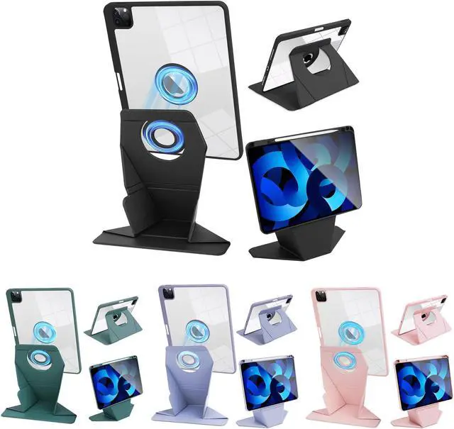 Alt view image 2 of 5 - QIELIZI Rotating Case for ipad pro 12.9 Case, Dechable ipad Pro Case 12.9 inch with Foldable Magnetic Stand, Auto Sleep/Wake(1-Black)