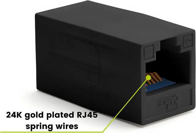Alt view image 2 of 5 - trueCABLE Cat6A Inline Coupler, Unshielded (UTP), PoE++ (4PPoE), UL Listed, ETL Verified, ANSI/TIA 568-2.D Cat 6A Performance Compliant, Female to Female RJ45 Couplers, Black, 6 Pack