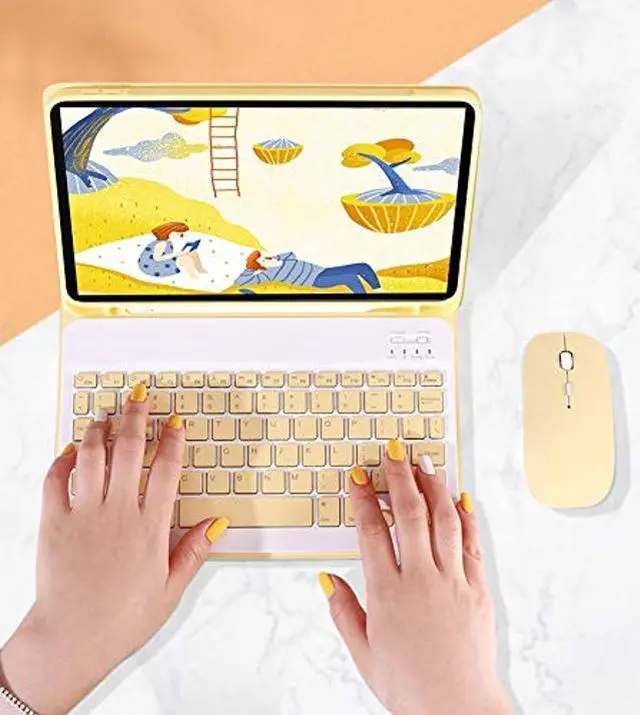 Alt view image 5 of 5 - YEEHi iPad Mini 5th Generation iPad Mini 4 Keyboard Case Mouse Color Keyboard Cute Detachable Removable Bluetooth Keyboard Cover for iPad Mini 5 mini 4 (Dark Pink)