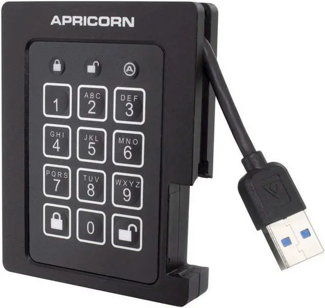 Main image of Apricorn Aegis Padlock 240 GB SSD 256-Bit, FIPS 140-2 Level 2 Validated Ruggedized USB 3.0 Encrypted External Portable Drive