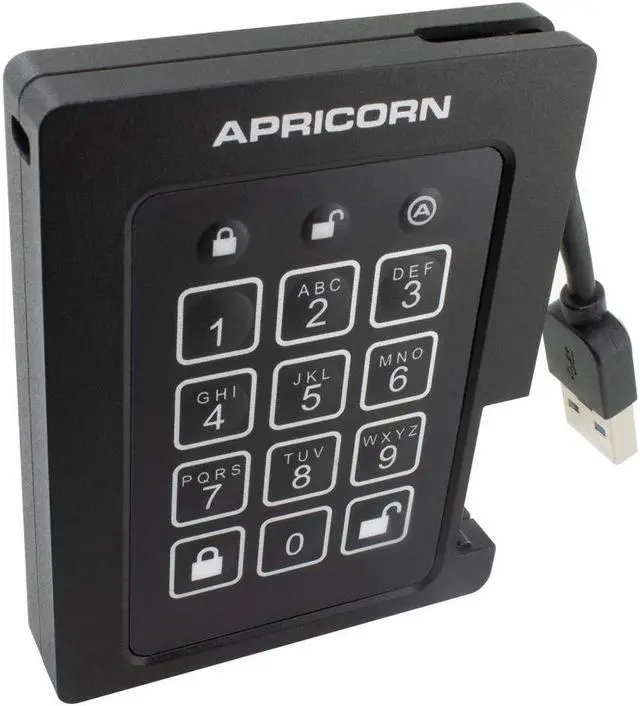 Alt view image 3 of 5 - Apricorn Aegis Padlock 240 GB SSD 256-Bit, FIPS 140-2 Level 2 Validated Ruggedized USB 3.0 Encrypted External Portable Drive