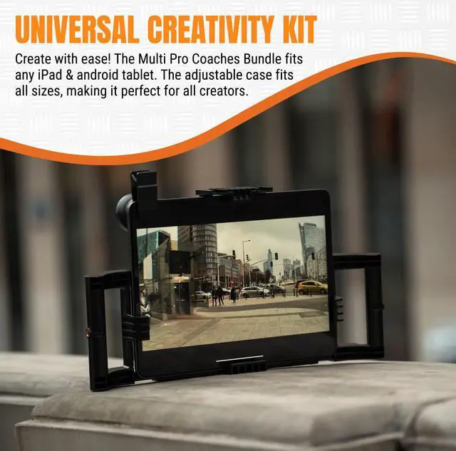 Alt view image 3 of 5 - iOgrapher Multi Pro Coaches Bundle - Pack of Adjustable iPad Case with Handles (Fits iPad Pro 12.9/11/Air 4/5), 37mm Wide Angle & Macro Lens, 2X Telephoto Zoom Phone Camera Lens, and Steady Lens Clip