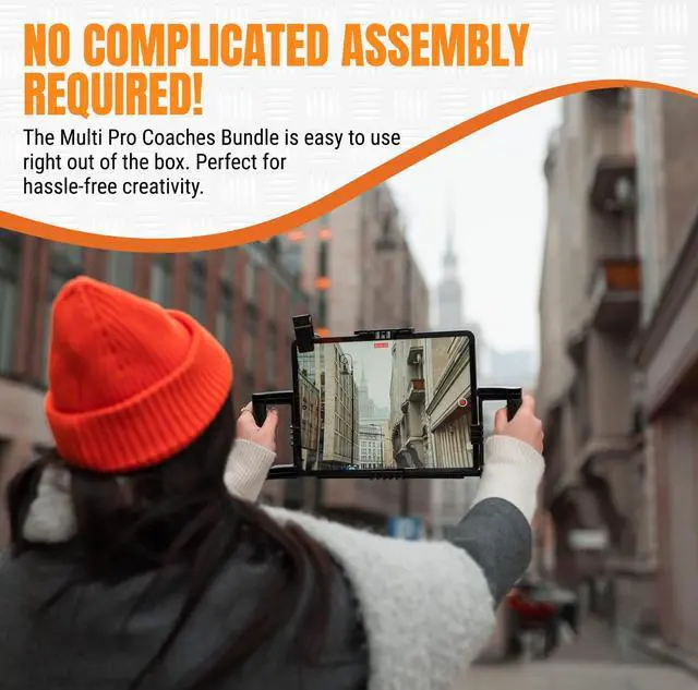Alt view image 5 of 5 - iOgrapher Multi Pro Coaches Bundle - Pack of Adjustable iPad Case with Handles (Fits iPad Pro 12.9/11/Air 4/5), 37mm Wide Angle & Macro Lens, 2X Telephoto Zoom Phone Camera Lens, and Steady Lens Clip