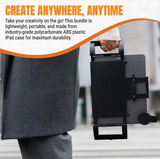 Alt view image 4 of 5 - iOgrapher Multi Pro Coaches Bundle - Pack of Adjustable iPad Case with Handles (Fits iPad Pro 12.9/11/Air 4/5), 37mm Wide Angle & Macro Lens, 2X Telephoto Zoom Phone Camera Lens, and Steady Lens Clip