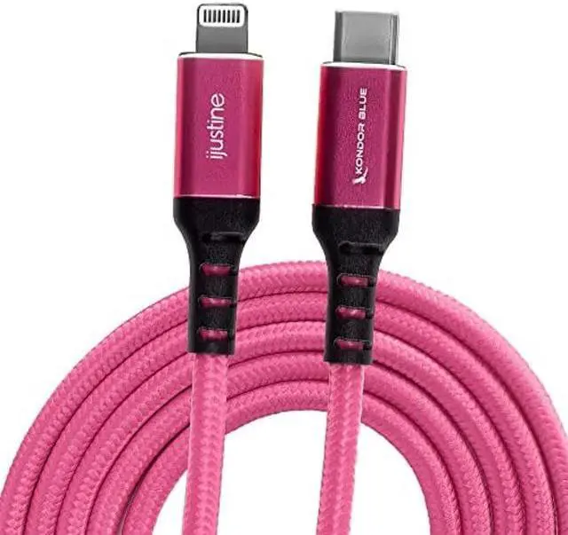 Alt view image 2 of 5 - KONDOR BLUE x iJustine | Complete Collection | 9 Braided Cable Pack with EDC Tech Pouch for Cable Organization, Compatible with Phones, Computers, Cameras, & Beyond | Pink