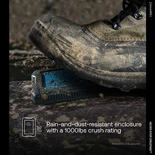 Alt view image 5 of 5 - G-Technology 5TB ArmorATD All-Terrain Rugged Portable External Hard Drive - USB-C, USB 3.1 Gen 1 - 0G10478-1