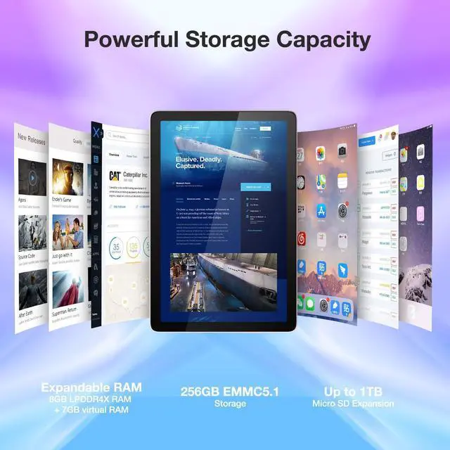 Alt view image 4 of 5 - DOOGEE T10 Pro Android Tablet,10 Inch Tablets Unisoc T606 Octa Core 15GB+256GB ROM, 8580mAh Battery, TUV Low Bluelight Eye Protection, WiFi 2.4G/5G, 13MP+8MP Dual Camera, Widevine L1 (Pink)