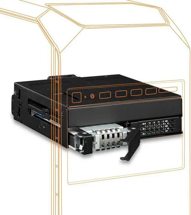 Main image of ICY DOCK 2 Bay U.2/U.3 NVMe SSD PCIe 4.0 Enclosure for 5.25 Bay | ToughArmor MB105VP-B