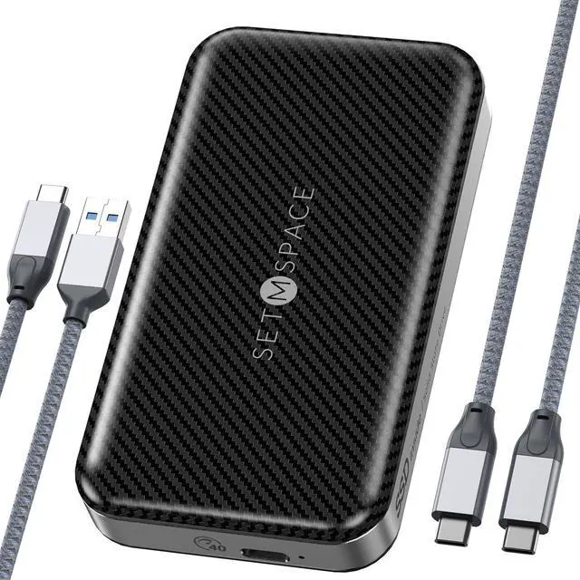 Main image of SETMSPACE External Hard Drive, External SSD 2TB, Portable Hard Drive 40Gbps | 3126MB/s, USB C Hard Drive for Storage and Backup, High-End Solid State External Hard Drive for Mac, Xbox [LP40-2T]