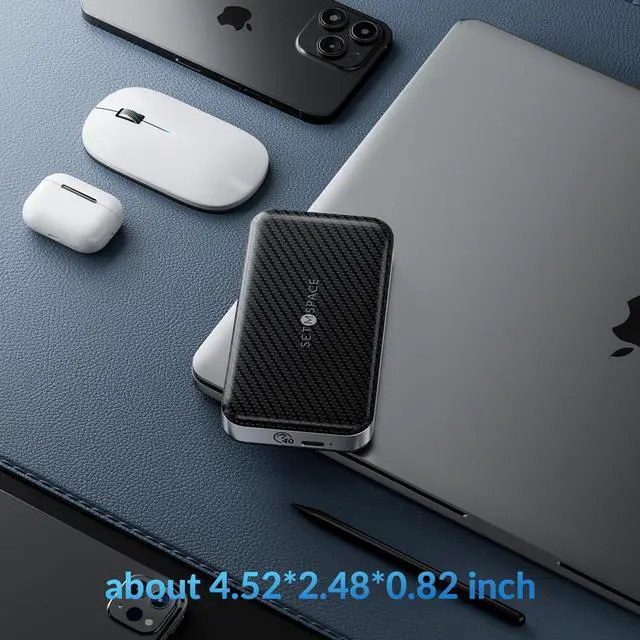 Alt view image 5 of 5 - SETMSPACE External Hard Drive, External SSD 2TB, Portable Hard Drive 40Gbps | 3126MB/s, USB C Hard Drive for Storage and Backup, High-End Solid State External Hard Drive for Mac, Xbox [LP40-2T]