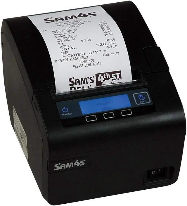 Main image of SAM4s Ellix 40 Multi-functional Thermal Receipt Printer, Dual Interface, up to 270mm Prints Per Second, Prints Watermarks, Drop and Print Paper Loading, Anti-Jam Technology, Black