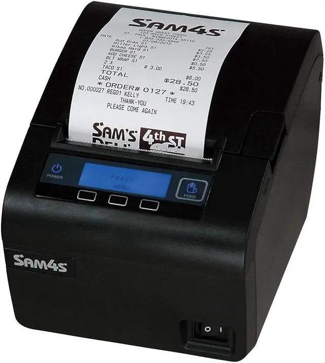 Alt view image 2 of 4 - SAM4s Ellix 40 Multi-functional Thermal Receipt Printer, Dual Interface, up to 270mm Prints Per Second, Prints Watermarks, Drop and Print Paper Loading, Anti-Jam Technology, Black
