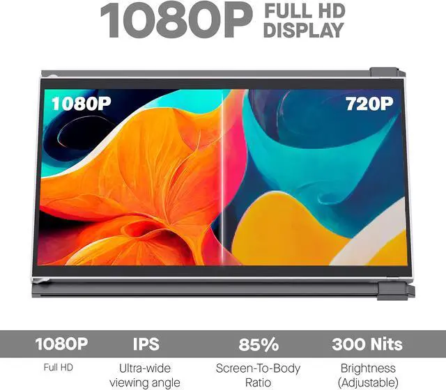 Alt view image 2 of 5 - Mobile Pixels Duex Max Portable Monitor, The On-The-Go Dual-Screen Laptop Monitor, 14.1" Full HD IPS Display, USB A/Type-C, Plug and Play, Sleek Design