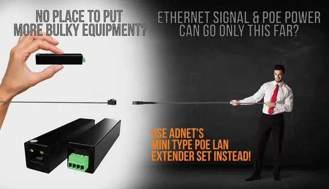 Alt view image 2 of 5 - Mini Size 800m 2600ft PoE LAN Extender Over Twisted UTP kit BNC or Copper Wire  PoE Camera or Other Remote Ethernet Device Repeater Booster Bridge - Extended Temp Range - BNC to 2PIN adapters in Set
