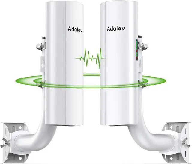 Main image of Gigabit Wireless Bridge with Mounts,AdaLov Point to Point/Multipoint WiFi Bridges,Outdoor CPE with 100/1000Mbps LAN Port,5.8G 3KM High Speed Wireless Ethernet Bridge with 16dBi High-Gain Antenna