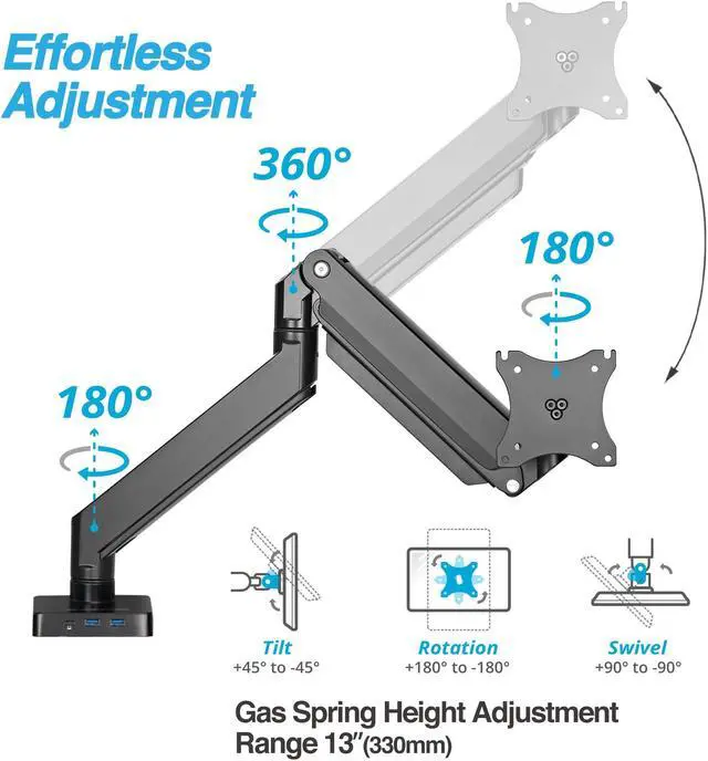 Alt view image 3 of 5 - AVLT Single Monitor Arm and AceProAV Mount Dock