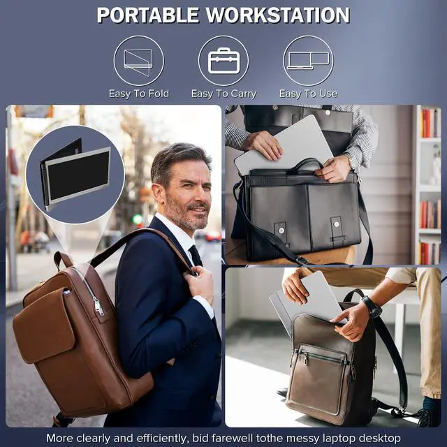 Alt view image 5 of 5 - CopGain 12'' Portable Monitor for Laptop Screen Extender for 13.3'' MacBook, Designed for MacBook Screen Extender FHD 1080P IPS Display Plug and Play P1M